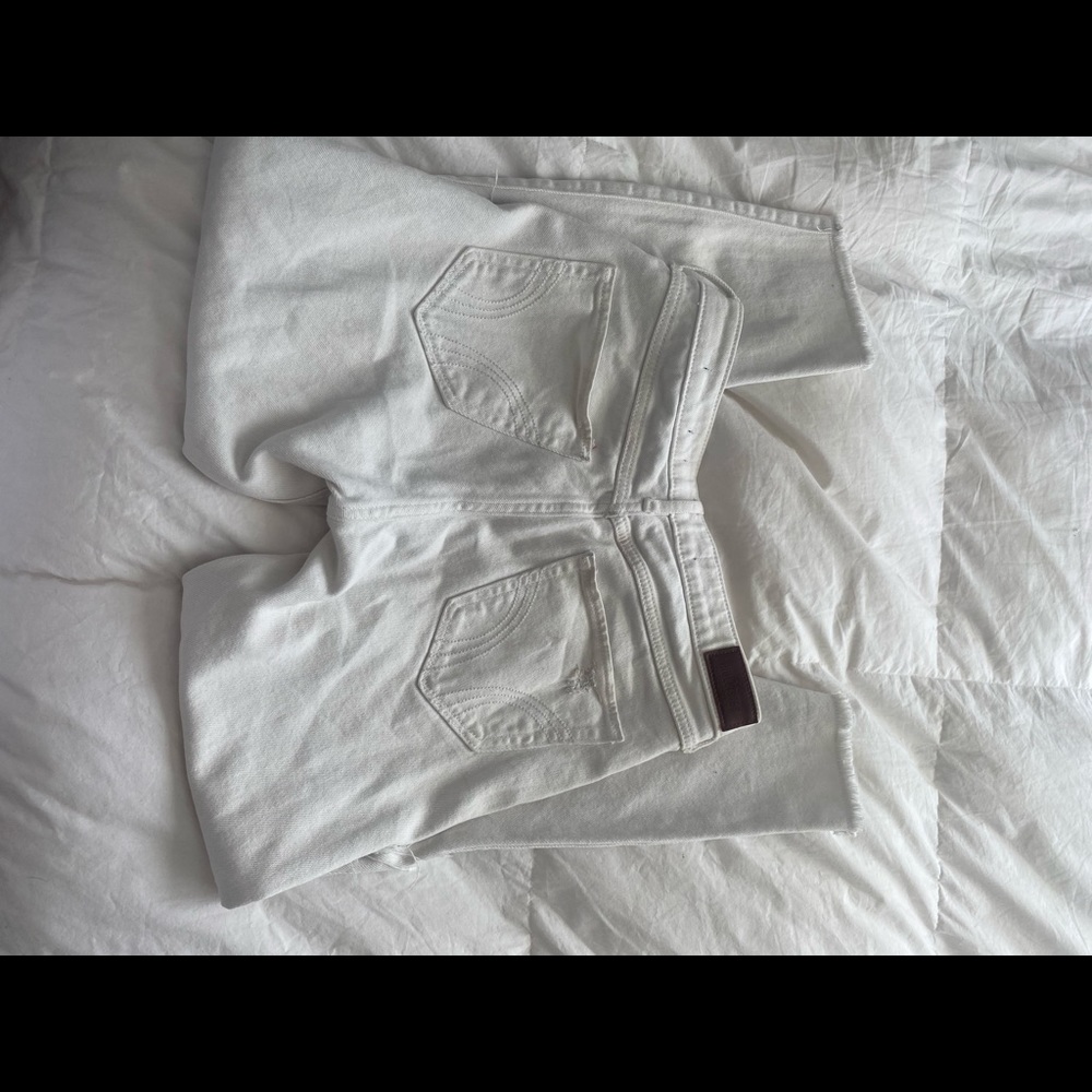 Hollister ripped white jeans